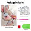 DIY Pearl Painting Canvas Bunny With Flower Design Shiny 3D Bead Art Kit Creative Leisure Craft for Living Room Wall Decor