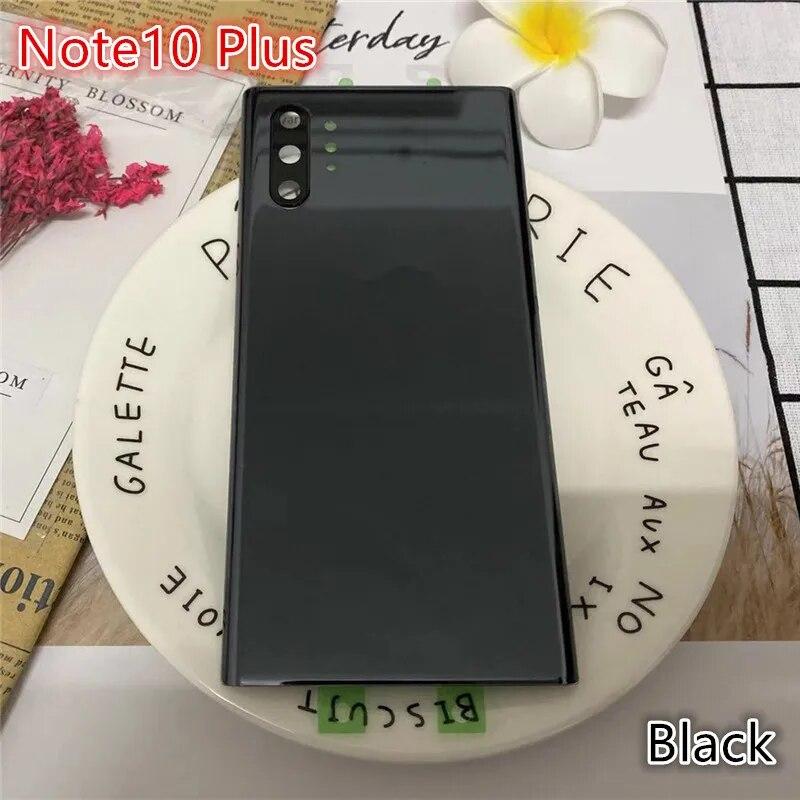 

Корпус Note10 для Samsung Galaxy Note 10 Plus N970 N975, ремонт задней крышки аккумулятора, замена задней двери + объектив камеры с логотипом Note10 Plus Black