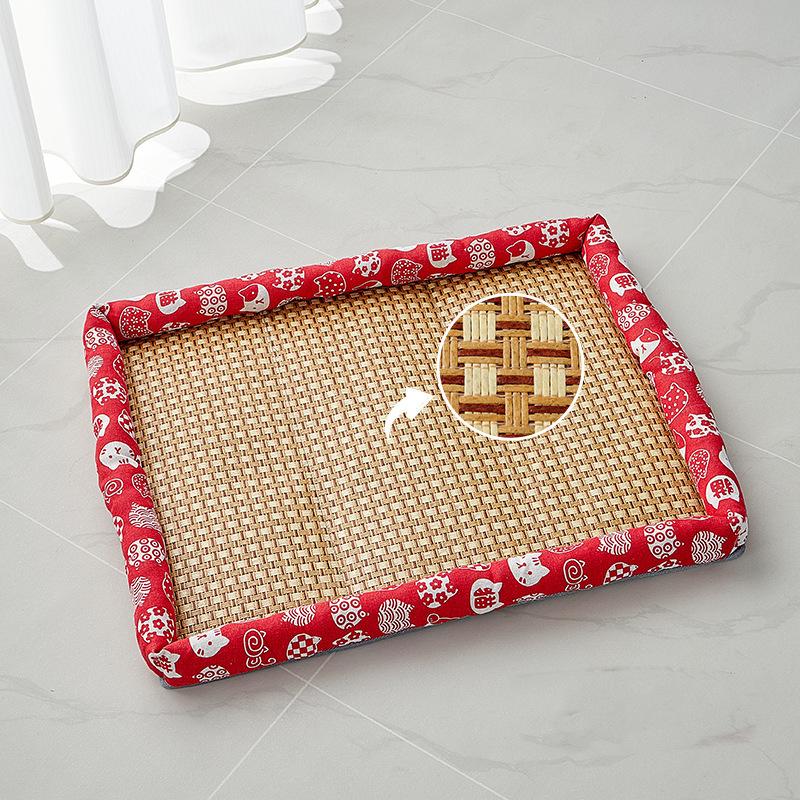 Pet Summer Mat Dog Cat Cooling Pad Moistureproof Rattan Wear Cat Mat Summer Cooling Pet Bed Quality Cool Cold 4 Size