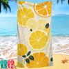 Painted Orange Series digital-printed polyester Superfine fiber double-sided fleece Beach vacation bath towel, beach towel