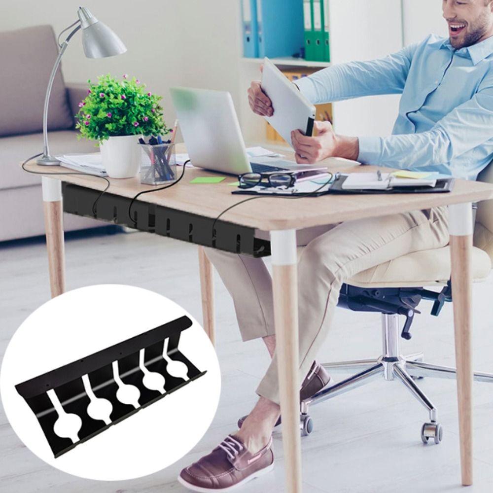 Large Capacity Under Desk Cable Management Tray Strong Load-bearing Socket Strip Holder  Study