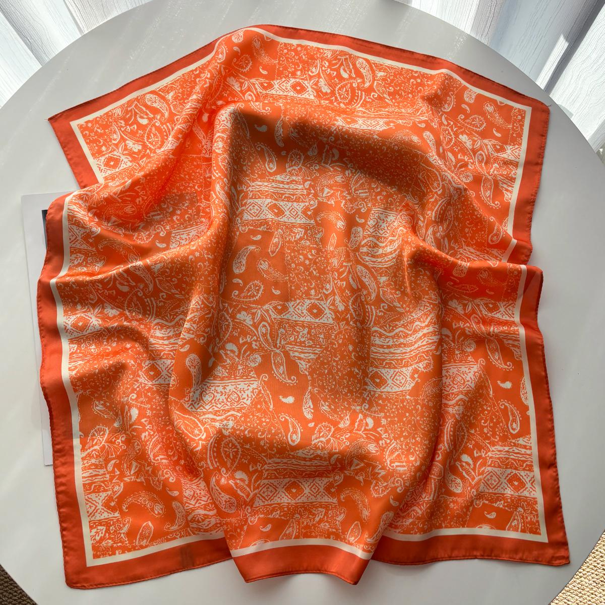 

Luxury Square Scarf For Women Elegant Ladies Hijab Neckerchief Soft Stain Imitation Silk Scarves Fashion Shawl For Daily Wear
