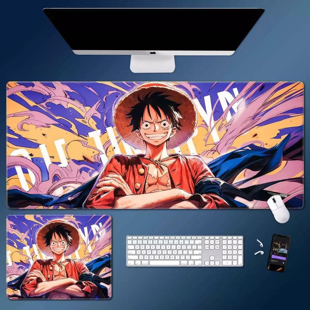 Cartoon ONE PIECE Leather Mouse Pad Large Monkey D. Luffy Roronoa Zoro Keyboard Pad Anime Peripheral Table Pad Non-slip Mouse Pad for Boys and Girls