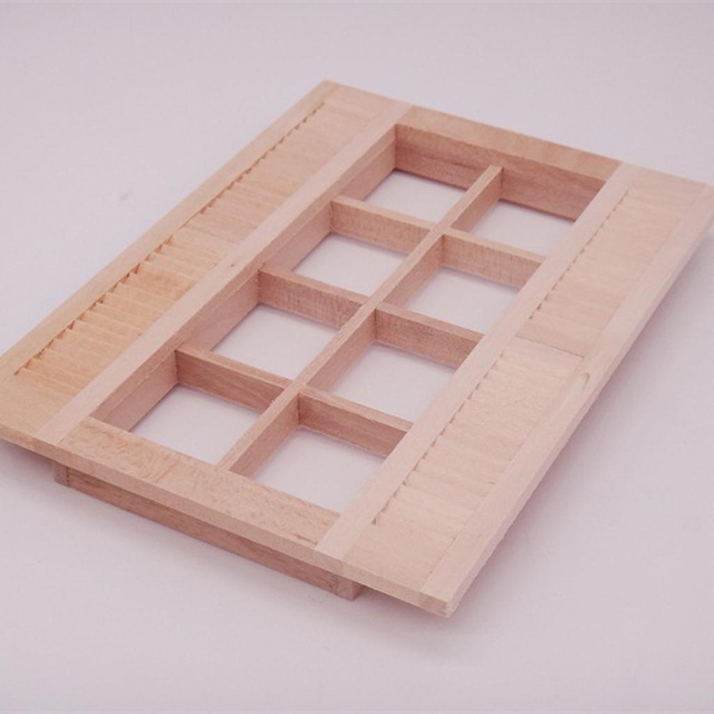 Miniature Wooden Shutter Blinds For Dollhouse Scene Display Accessories 1/12 Scale Craft Model Home Display Decoration