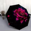 1pc Galactic Rose Automatic Cute Umbrella 8-Bone Design Compact Gear for Outdoor Travel, Perfect Holiday Gift yy251230016