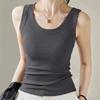 Women's Slim Fit Threaded Vest - Spring & Summer Solid Color Tank Top for Sports or Casual Wear