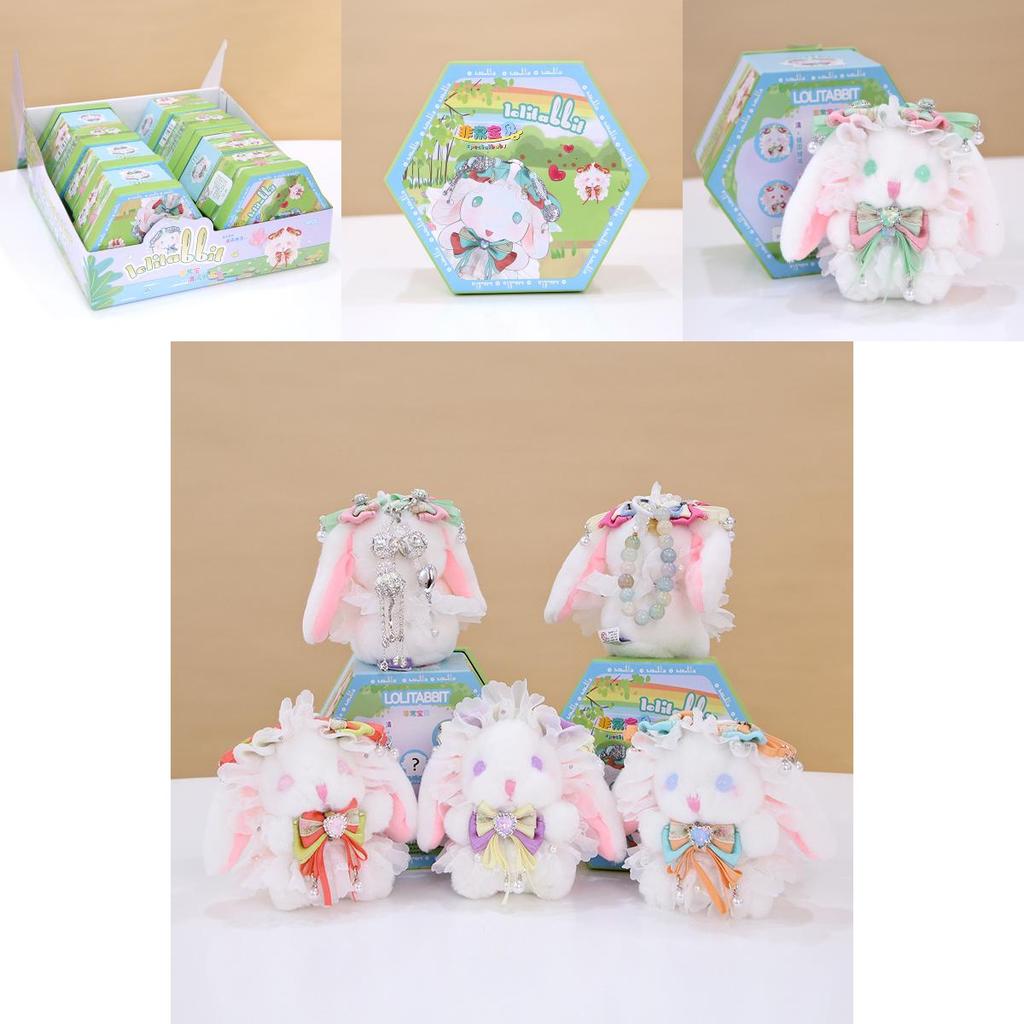 Cute Lolita Bunny Plush Toy Pendant Stuffed Animal Doll Blind Box Girls Gift Decor