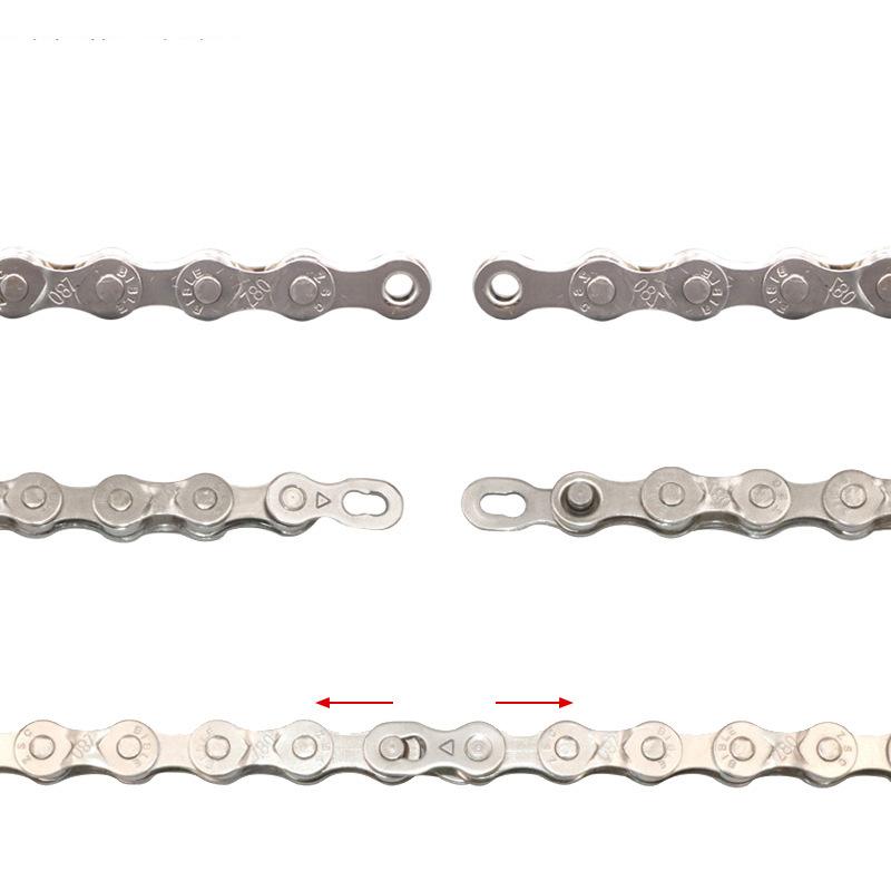 Bicycle Chain 116L 8 9 10 11 12 Speed Silver Ultralight Mountain Road Bike Chain For 21/24/27/30 Variable Speed Chain