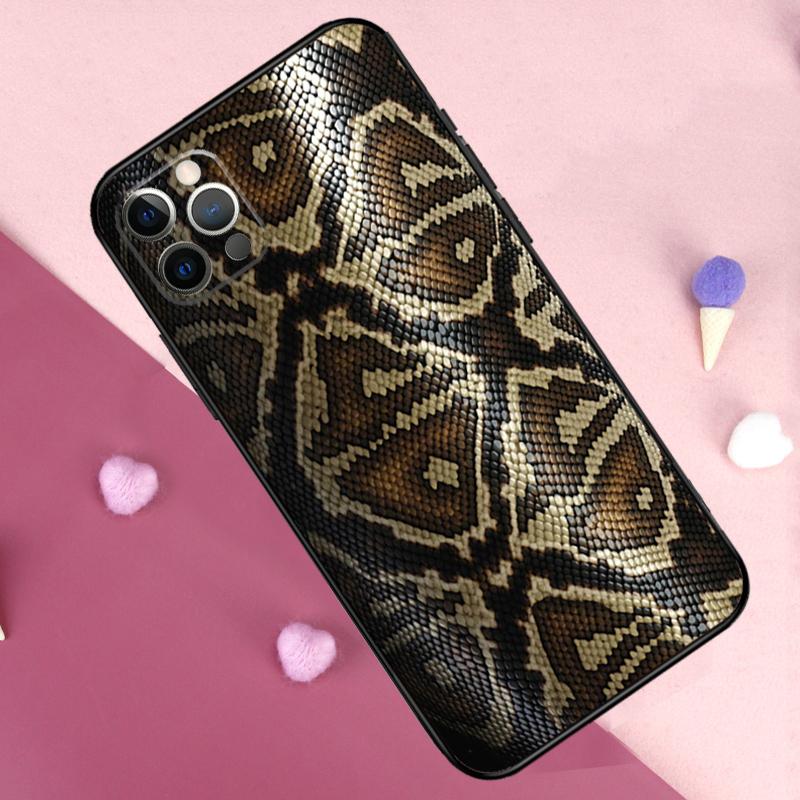 Snake Skin Phone Case For iPhone 17 Pro Max 11 14 15 16 Pro Max Plus 12 13 Mini 16e 17 Air Back Cover