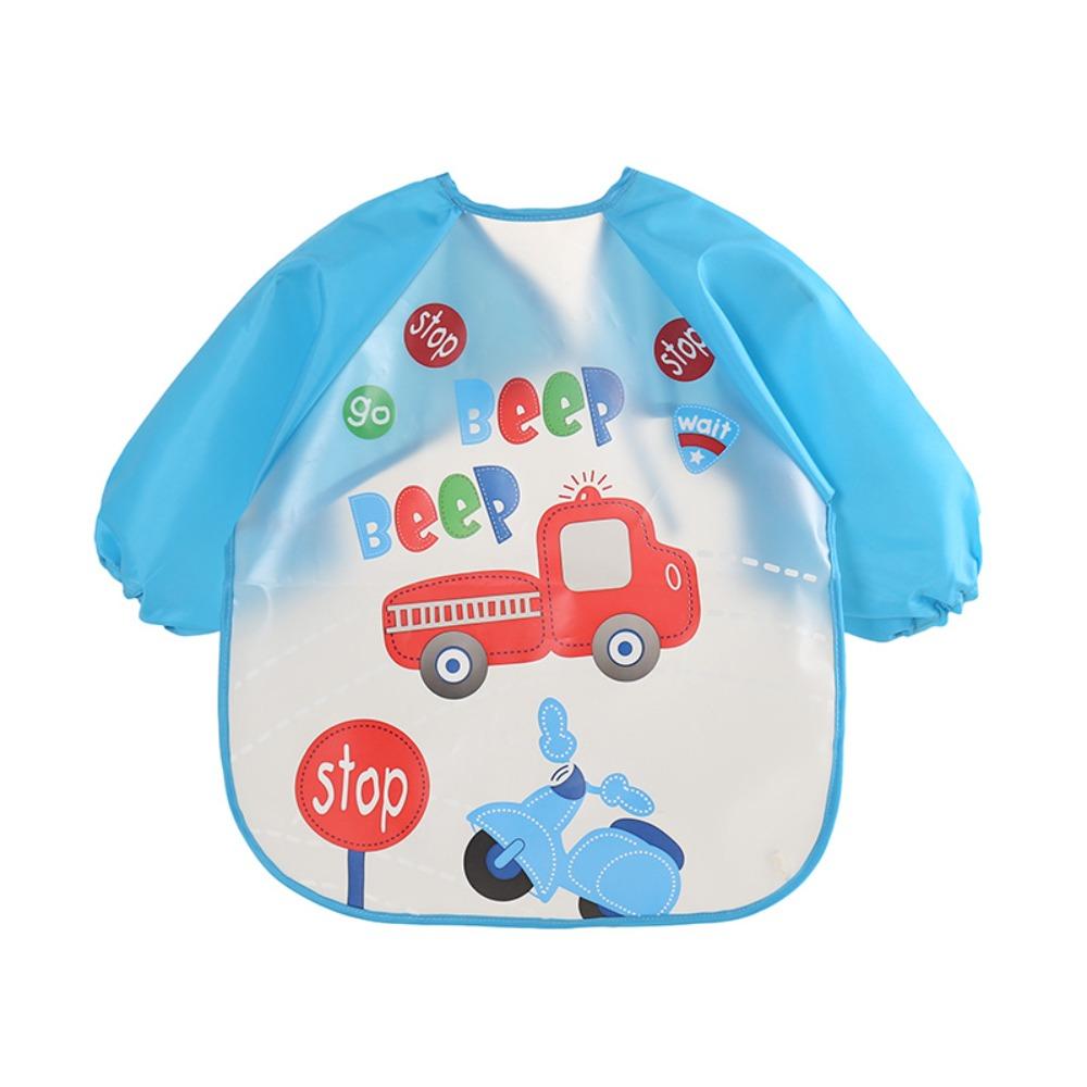Waterproof Long Sleeve Strap Coat Cartoon Pattern Dirt Proof Feeding Burp Cloths  Baby Eating