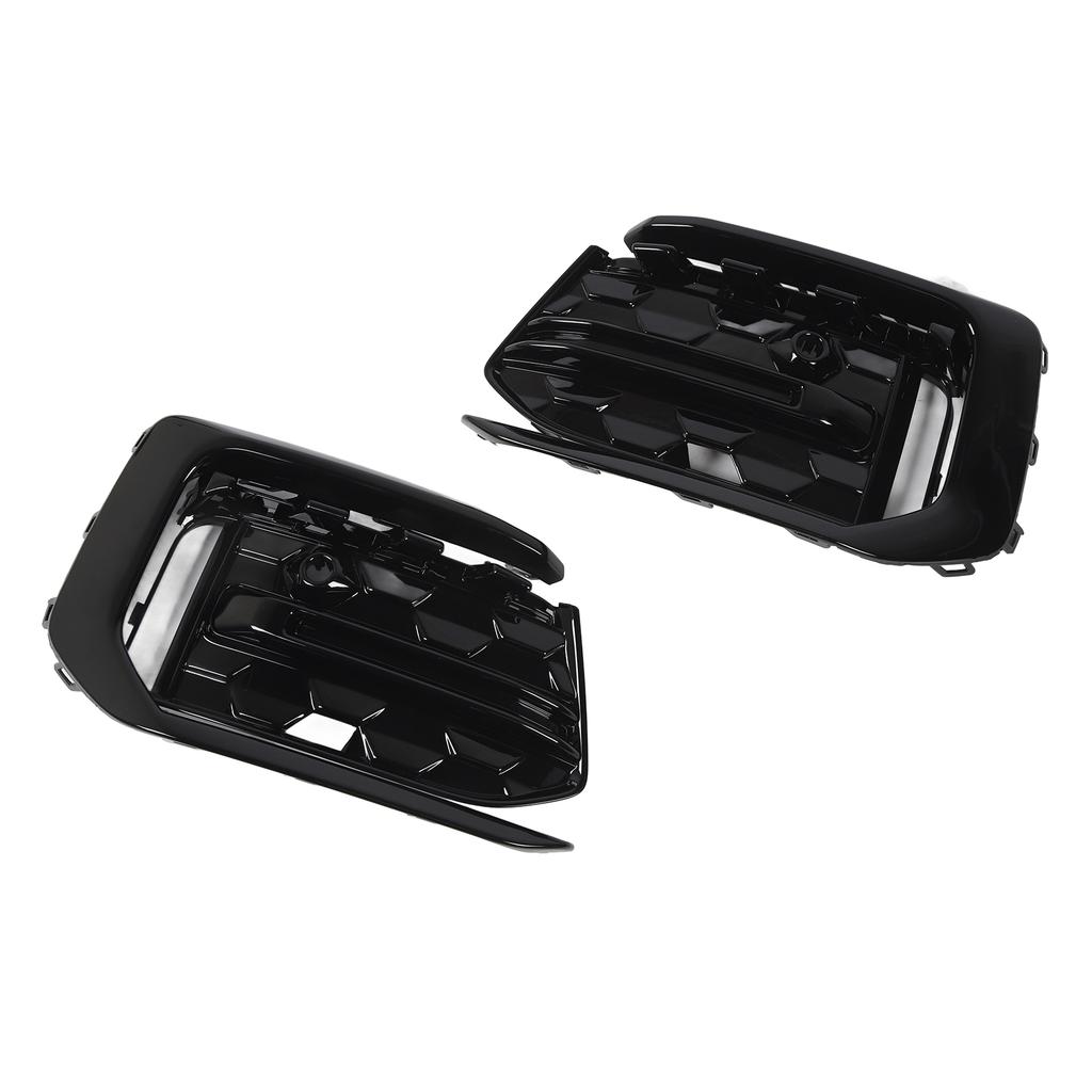 Fog Light Grille Set Left Right Glossy Black Impact Resistant Stylish for A6 C8 PA Sport 2022