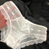 Satin Letter Hollowed Out Fashionable Women's Ice Silk Black Lace Underwear Sexy New Women's Triangle Pants
