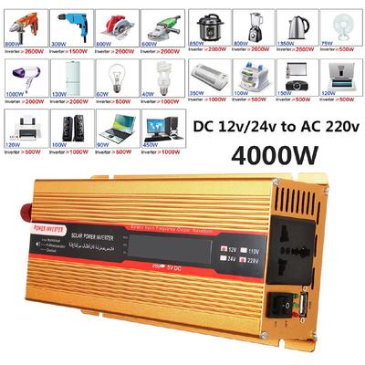 6000W Car Power Inverter 12/24V To 220/110V Converter USB Modified Sine Wave Overload Protection High Conversion Sturdy