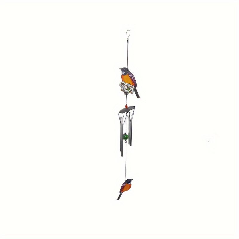 Red Bird Metal Wind Chime - Vibrant Red Creative Wind Chime Memorial Gift for Indoor/Outdoor Garden Decoration, 24 Inches