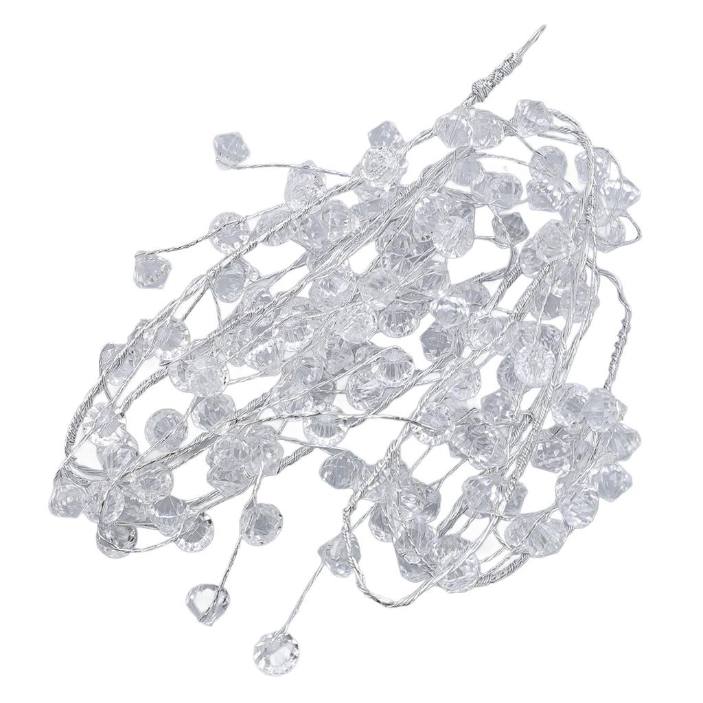 1.2m Ice Wire Clear Garland Flexible Wire Decorative Jewel Bead Garland for Stage Light Crafts