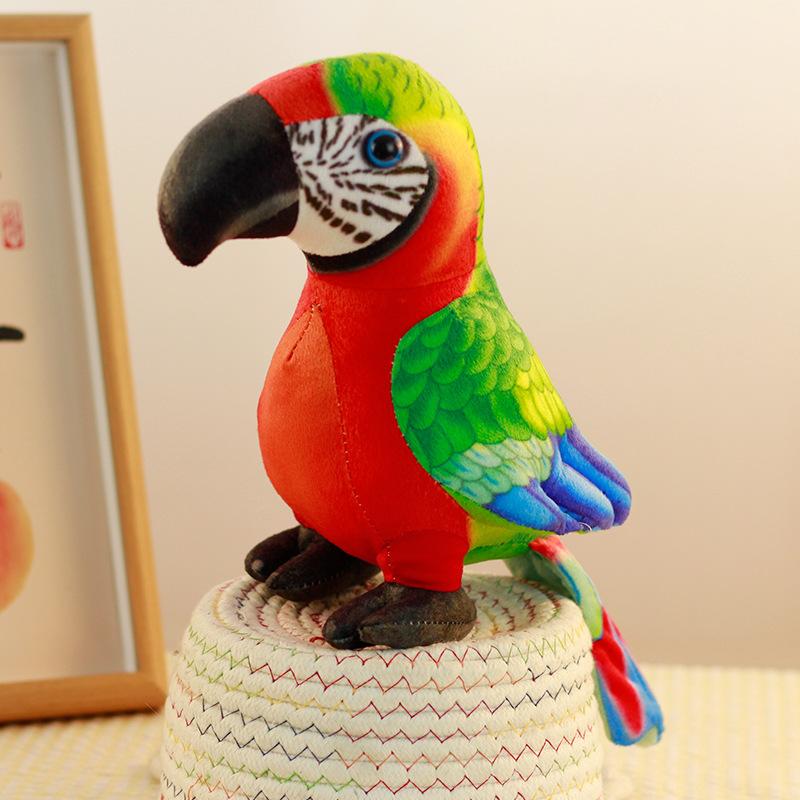 22Cm Simulated Parrot Plush Doll Toy Cute Cartoon Birds Parrot Animal Stuffed Toys Children S Educational Toys Christmas Gifts 22CM
