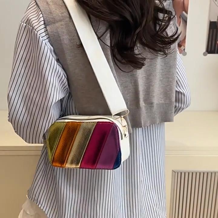 Patchwork Women Shoulder Crossbody Bags Fashion Square Design Small Purse and Handbag Shopping Tide Bag CLE