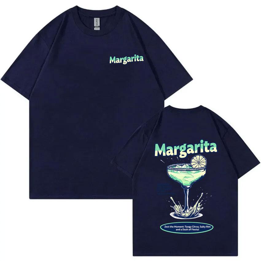 Lustiges Margarita Cocktail Print T-Shirt Herren Damen Mode Lässig Reine Baumwolle T-Shirts Sommer Unisex Vintage Übergroß Streetwear