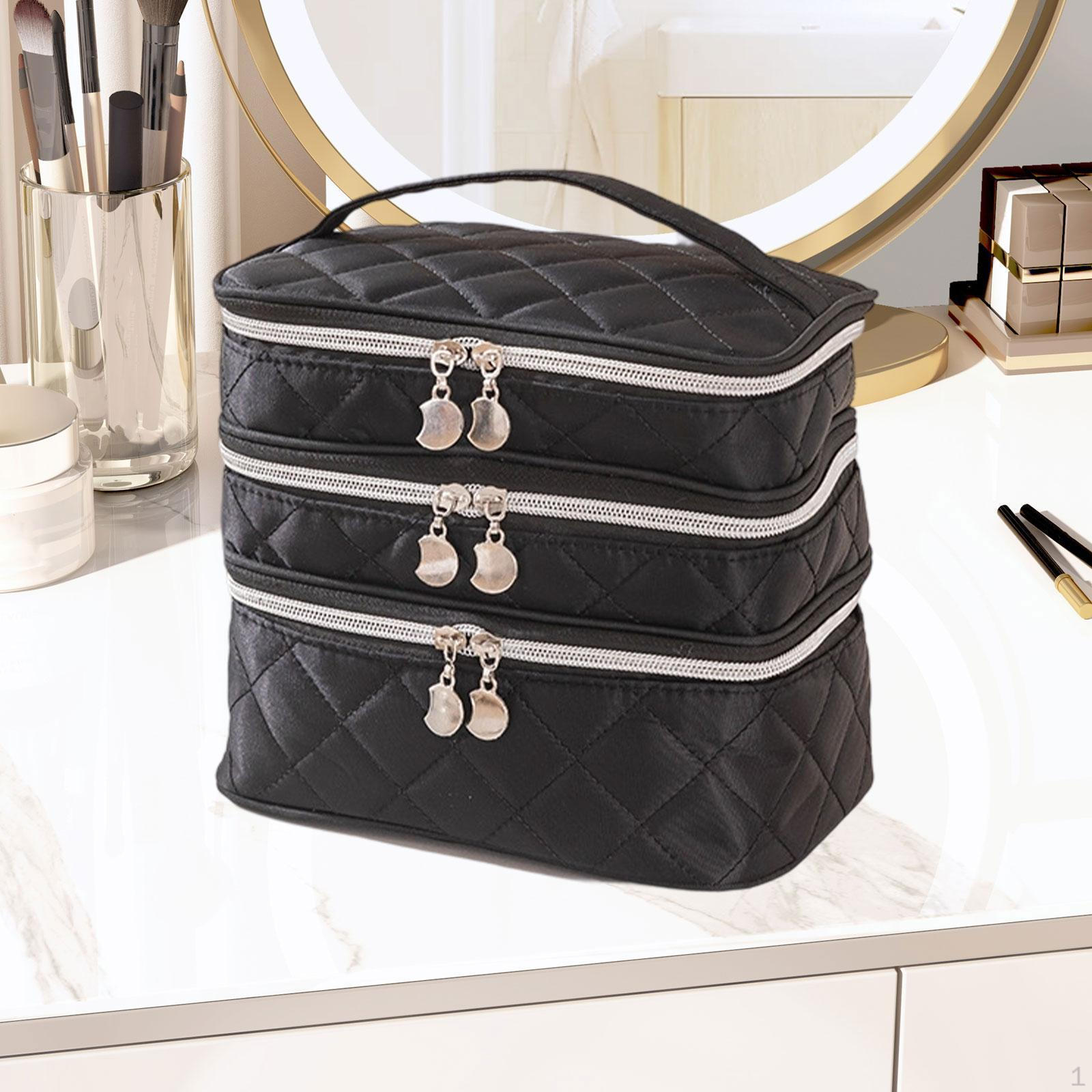 

3 этажа дорожная косметичка для хранения многоцелевая с застежкой-молнией туалетные принадлежности ванная комната silver zipper