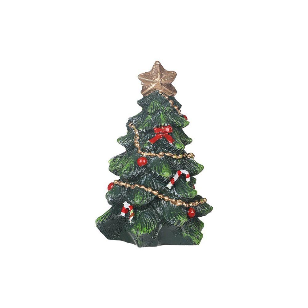 Lifelike Mini Christmas Tree Statue Resin Christmas Tree Ornaments  Home Xmas Decor