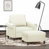 Vidaxl Fauteuil Met Voetenbank, Crème, 60 Cm, Bekleed Met Fluweel