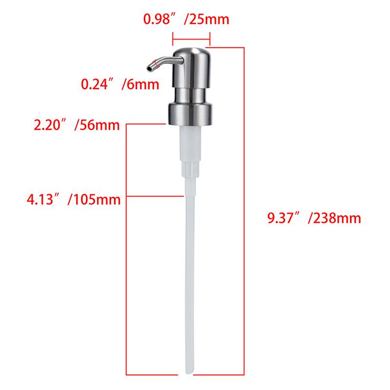 1pc Metal Head Bathroom Liquid Soap Dispenser Toilet Hand Replacement Lotion Shampoo Replacement Pump with Tube for Bathroom