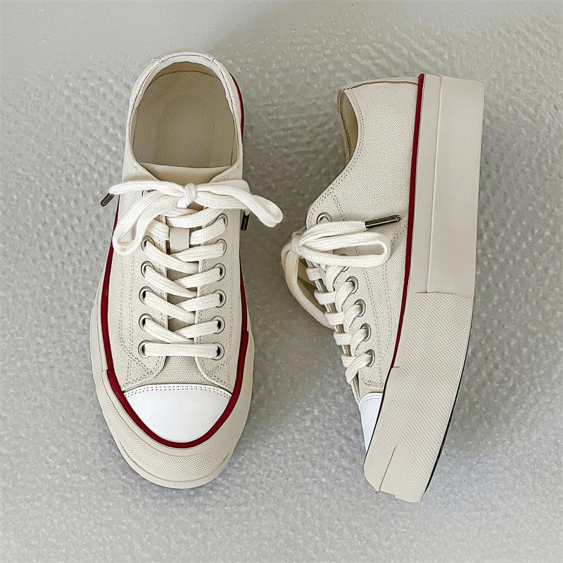 

Летние новые холщовые туфли с толстой подошвой Open Smile, японский тренд, универсальные низкие повседневные мужские и женские туфли для пар 44 бежевый