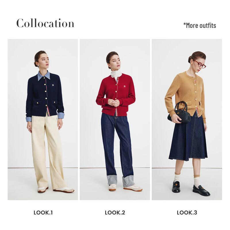 Navigare Women's Round Neck Knit Cardigan Sweater