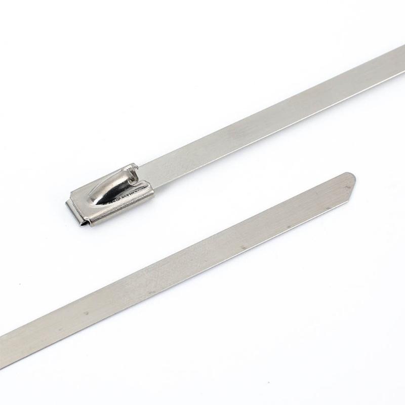 Metal Zip Ties 304 Stainless Steel Cable Tie Heavy Duty Self-Locking Strap Ties Multi-Purpose Metal Exhaust Wrap Lock
