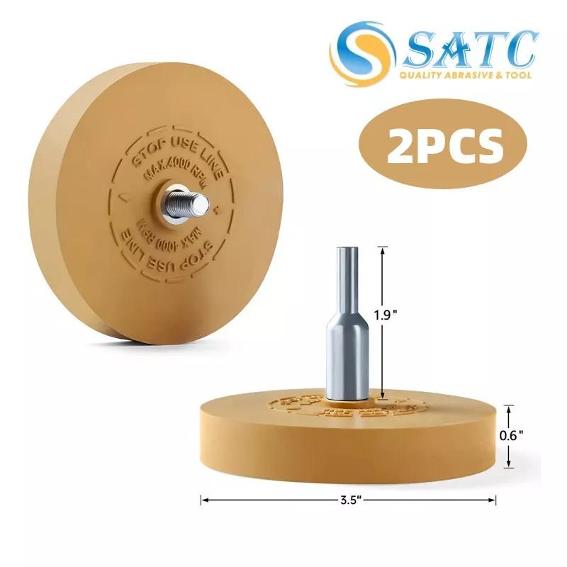 DE Warehouse 24H Shipping Free Delivery SATC 2pcs 88mm Decal Remover Eraser Wheel Rubber Wheel Eraser with Drill Adapter