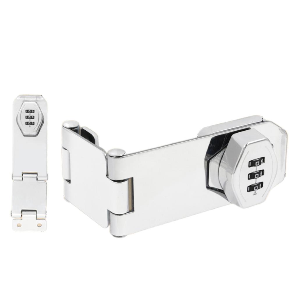 Multipurpose Without Key Bifold Door Lock Combination Twist Knob Hasp Latches for Cabinet and Closet Double Door