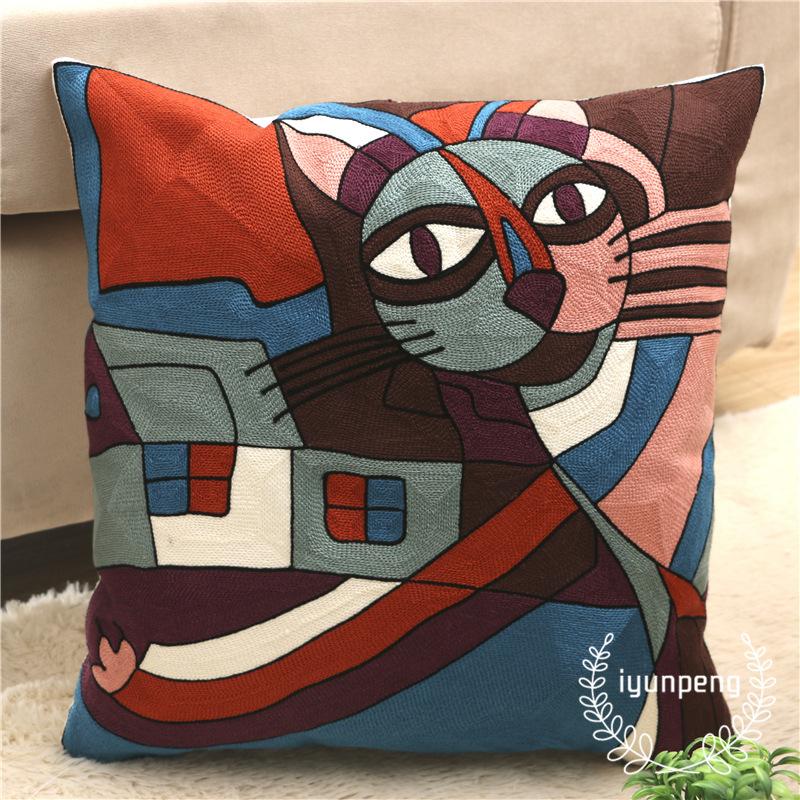 

Абстрактный Ван Гог Мяу Полная Вышивка Вышивка Пикассо Наволочка Прикроватная Автомобильная Подушка 45 * 45Cm (Pillowcase)