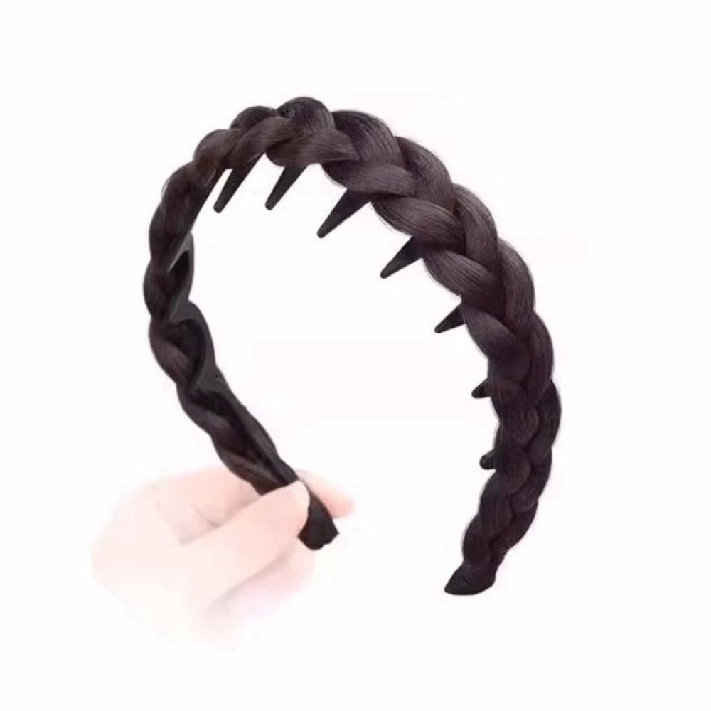 Non-Slip Braided Headband Wig Headwear Retro Head Hoop Fishbone Braids Hair Bands  for Women