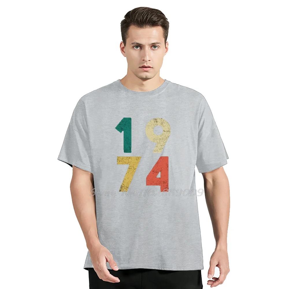 Graphic Old Vintage 1974 50th Birthday Unisex Cotton T-Shirt Fashion Oversized Tshirt Fitness Tees Cotton Men Clothing