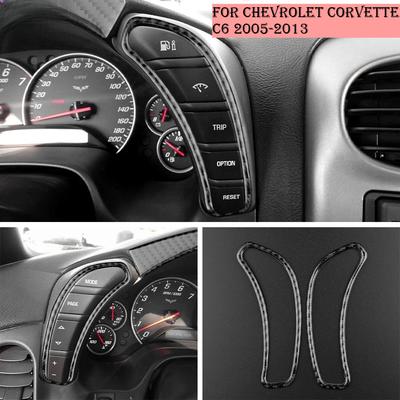 Car Dashboard Trim Carbon Fiber Sticker For Chevrolet Corvette 2005-2013 Auto Speedometer Panel Frame Cover Interior Accessories