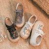 DX-23 Women's Autumn Linen Casual Shoes - Ethnic Embroidery, Lace-up Design