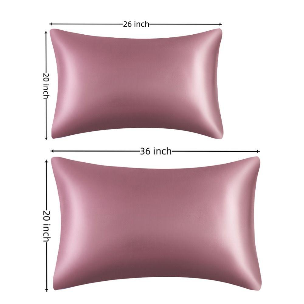 2pcs 20" X 36" Silky Pillow Cover 20" X 26" Pillow Cases Soft Silk Satin Pillowcase  Hair Skin