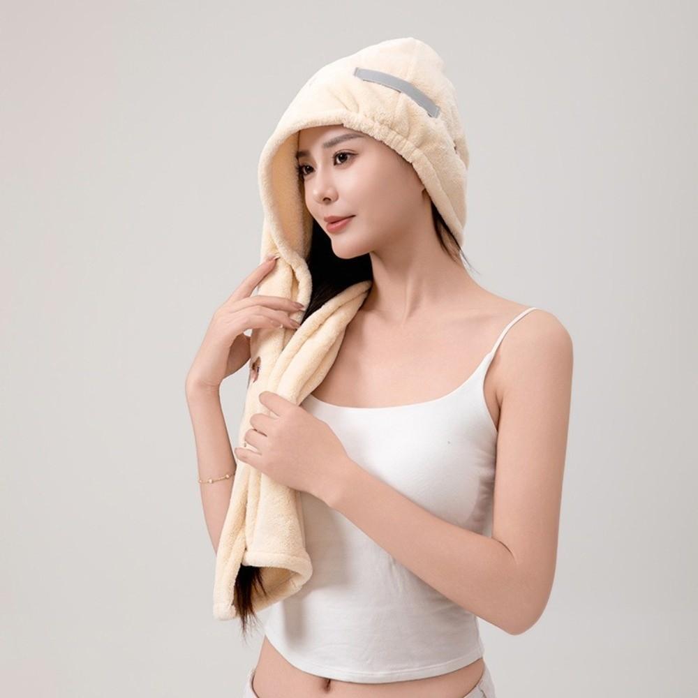 Bear Embroidered Head Wrap Thickened Hair Drying Cap Comfortable Bath Hat  Shower Use