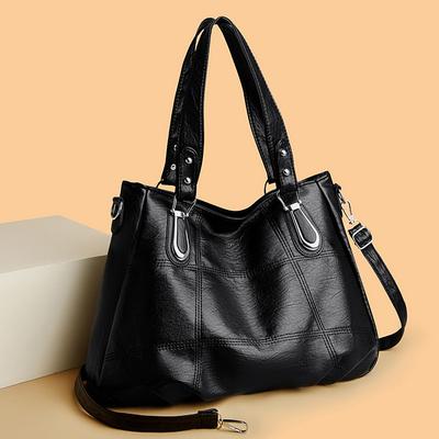 Handtasche, große Kapazität, Umhängetasche, lässig, einfach, Pendeln, mit weicher PU-Leder-Einkaufstasche