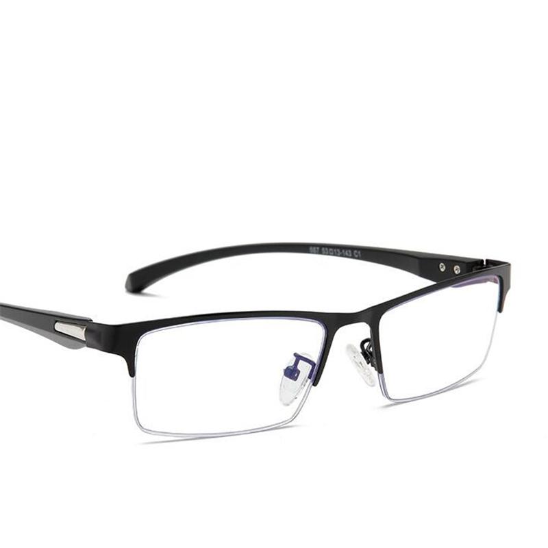 Blue Light Blocking Semi-Rimless Nearsighted Glasses Metal TR90 Prescription Eyewear 0 -0.5 -0.75 -1.0 Computer Glasses