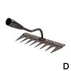 5/6/7/8 Teeth Carbon Steel Garden Weeding Rake Weeding Soil Loosening Tools Dethatching Rake for Gardening Harrow Farm Tools