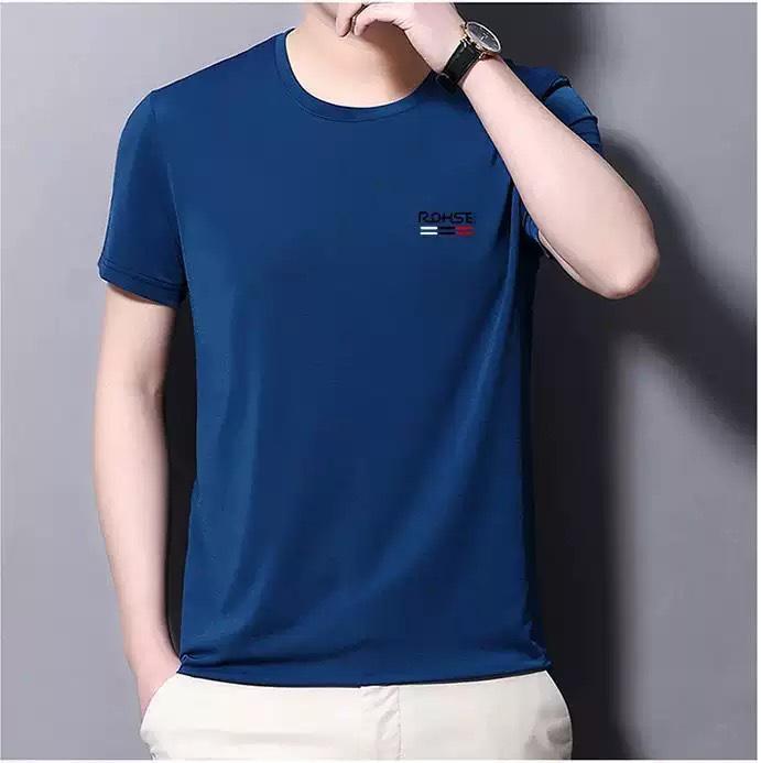 Schnelltrocknendes Ice Silk Mesh-T-Shirt für Herren: Kurzärmelig, Elastisch, Rundhalsausschnitt, Übergröße, Geeignet für Mittelalte, Ältere und Jugendsport.