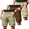 Men's Cargo Shorts 3-Pack with 6 Pockets, Button and Elastic Waist