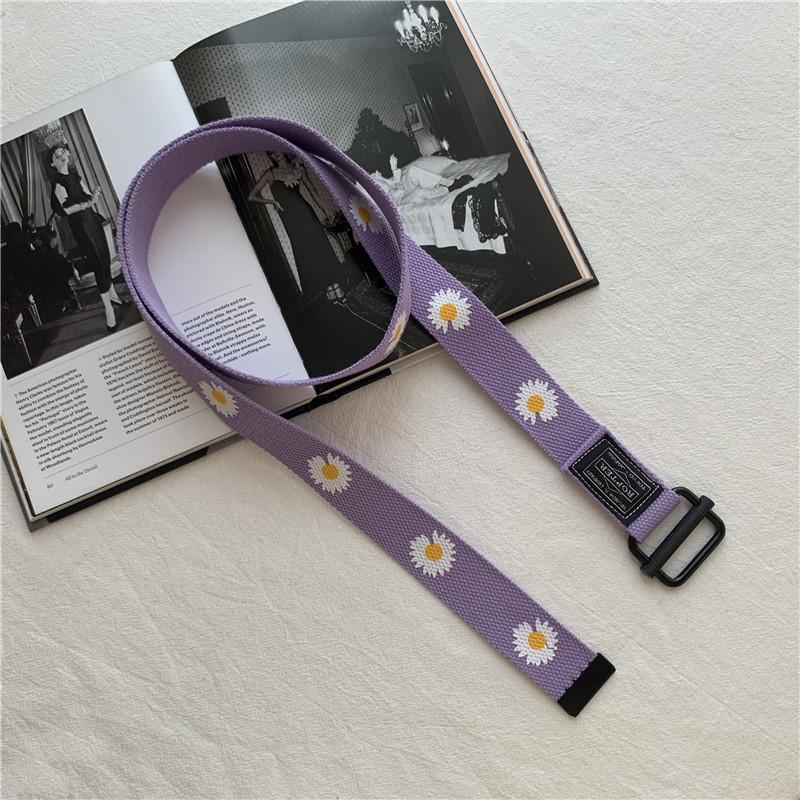 Daisy Belt Men'S And Women'S Non-Porous Canvas Adjustable Belt With Jeans Trend