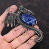 Sodalite Pendant Copper Wire Wrapped Pendant Sodalite Jewelry Gemstone Handmade Pendant Dragon Pendant Wonderful Copper Jewelry Wedding Gift