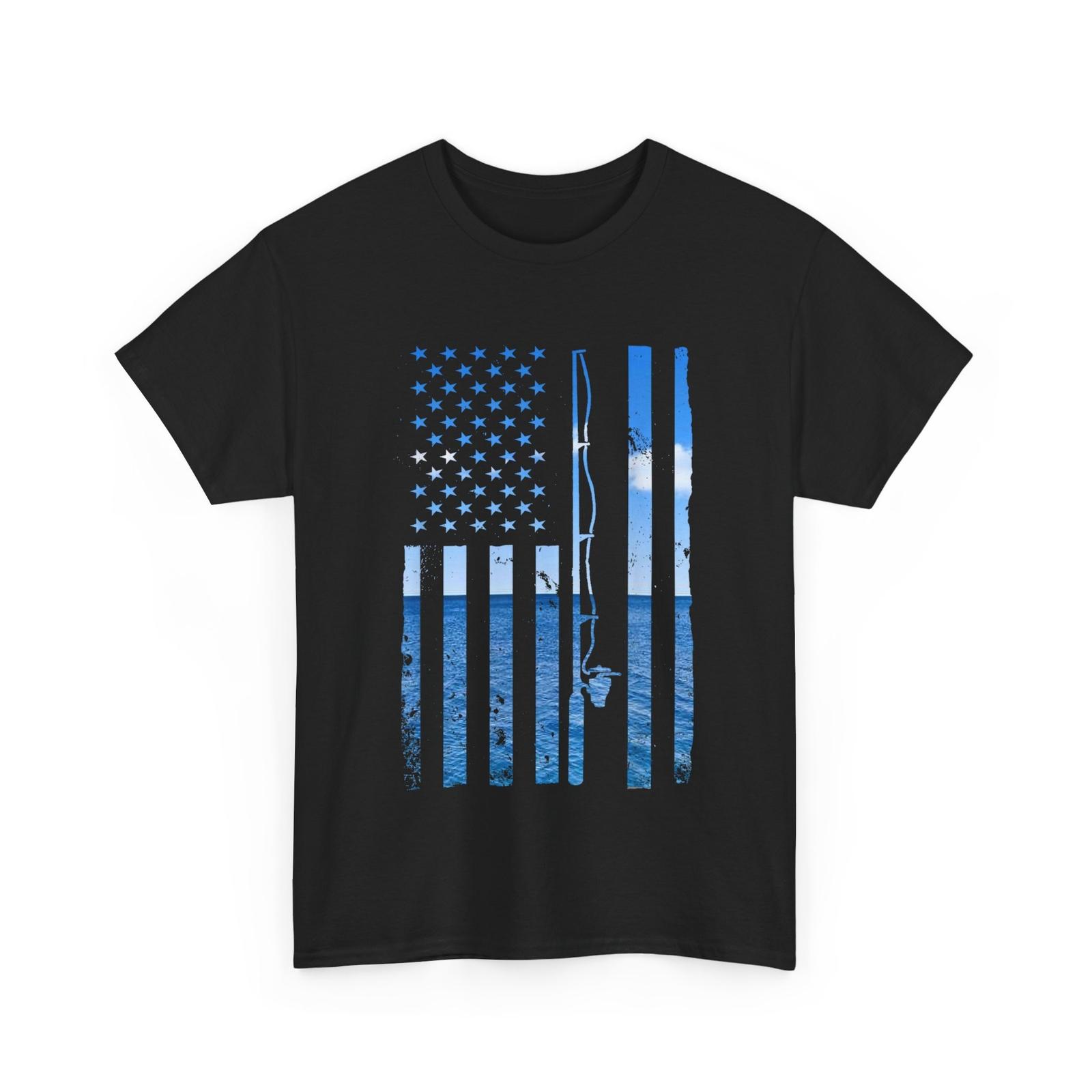 Fishing American Flag Shirt, Fishing Rod Fishing Season Lovers Fisherman Shirt 3XL