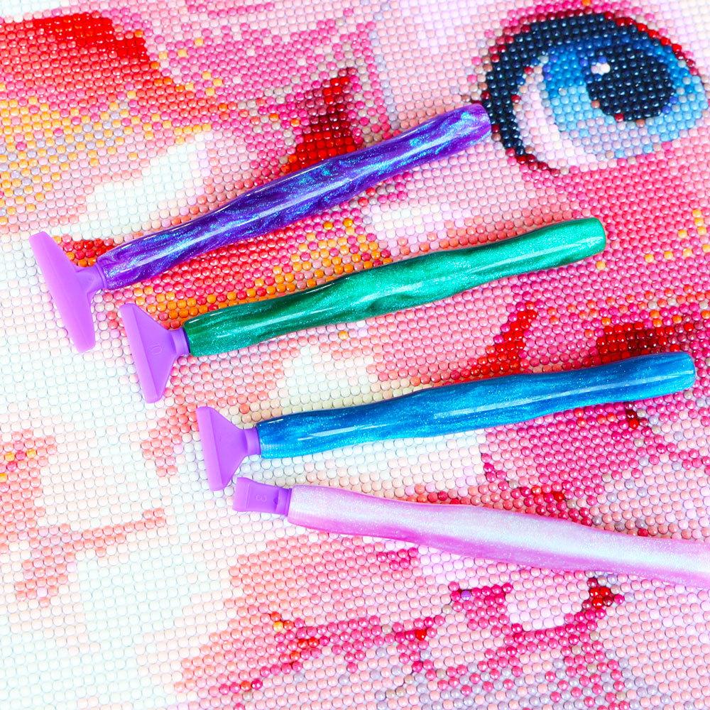 Embroidery Diamond Painting Pen Kit Cross Stitch Accessories Art Pens Point Drill Pens DIY Craft Plastic Pen Heads