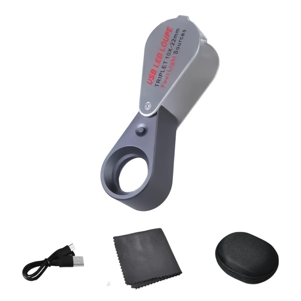 10X/20X/30X Magnifying Glass Lens Handheld Eye Loupe Portable Magnifier with LED Light for Jewelry Stamp Coin Inspection