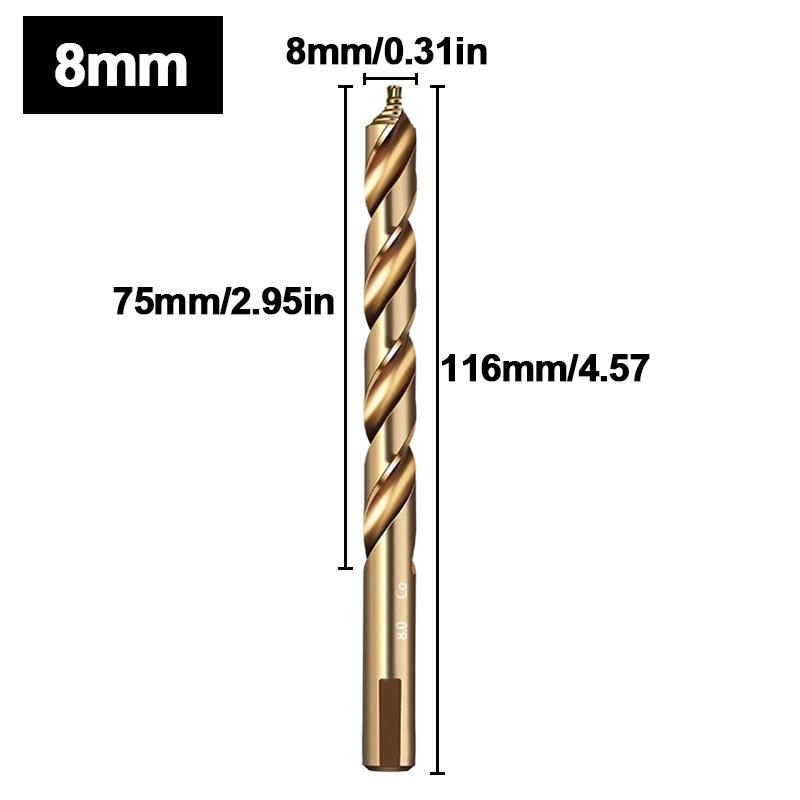 Cobalt Step Drill Bit M35 High Speed Steel Straight Shank 3-13mm HSS Twist Bit for Metal Stainless Steel Iron Drilling