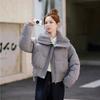 New Down Cotton Clothes Women's Short Lamb Wool Collar Splicing Shiny Jacket Loose Cotton Coat